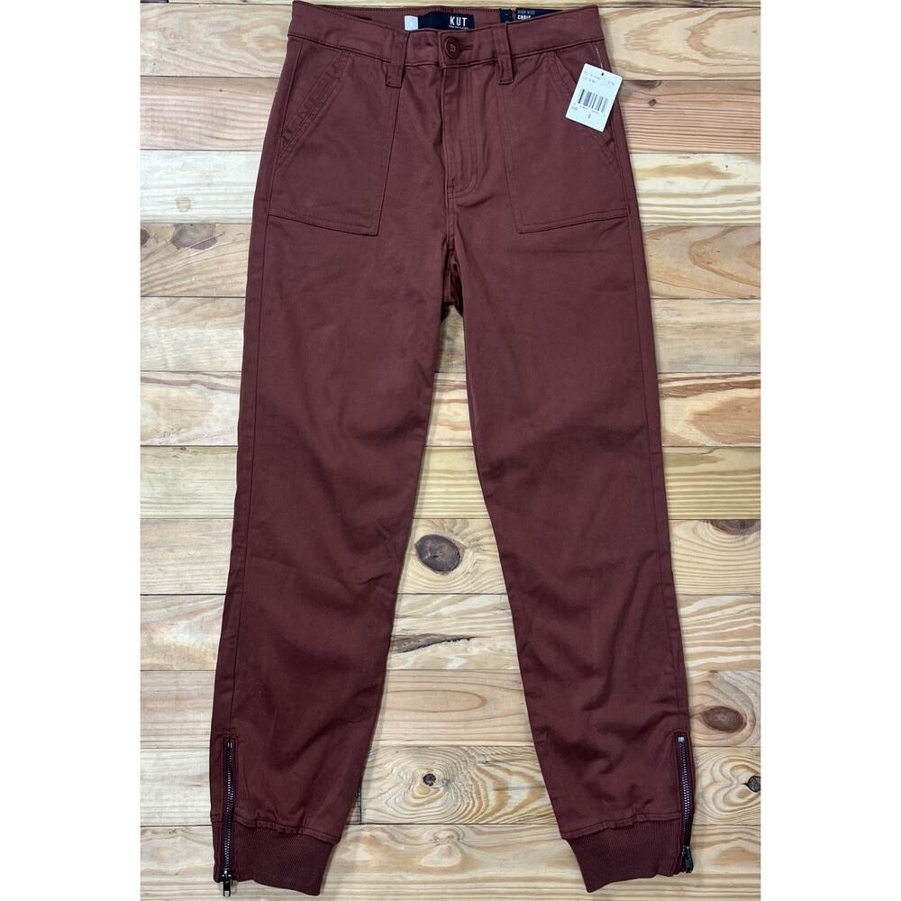 NWT KUT From The Kloth Chris Highrise Joggers Size 0 Women's Nutmeg
